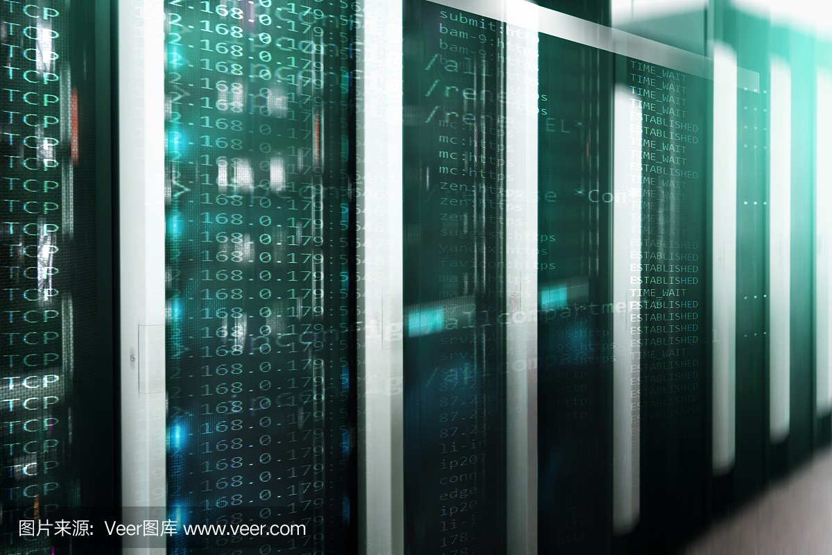 數據中心,服務器室。網絡互聯網和網絡通信技術、大數據存儲和云計算等計算機服務的經營理念。